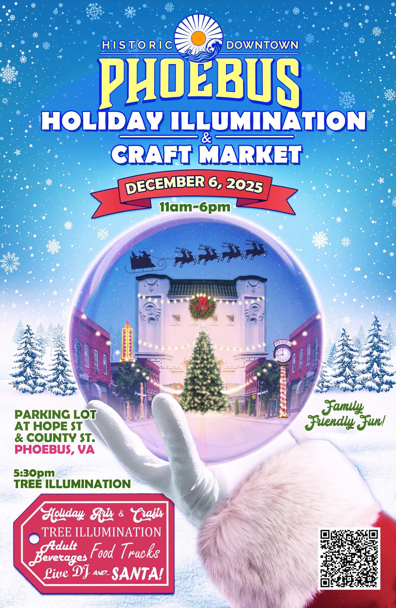 Phoebus Holiday Illumination & Craft Market 2025 flyer
