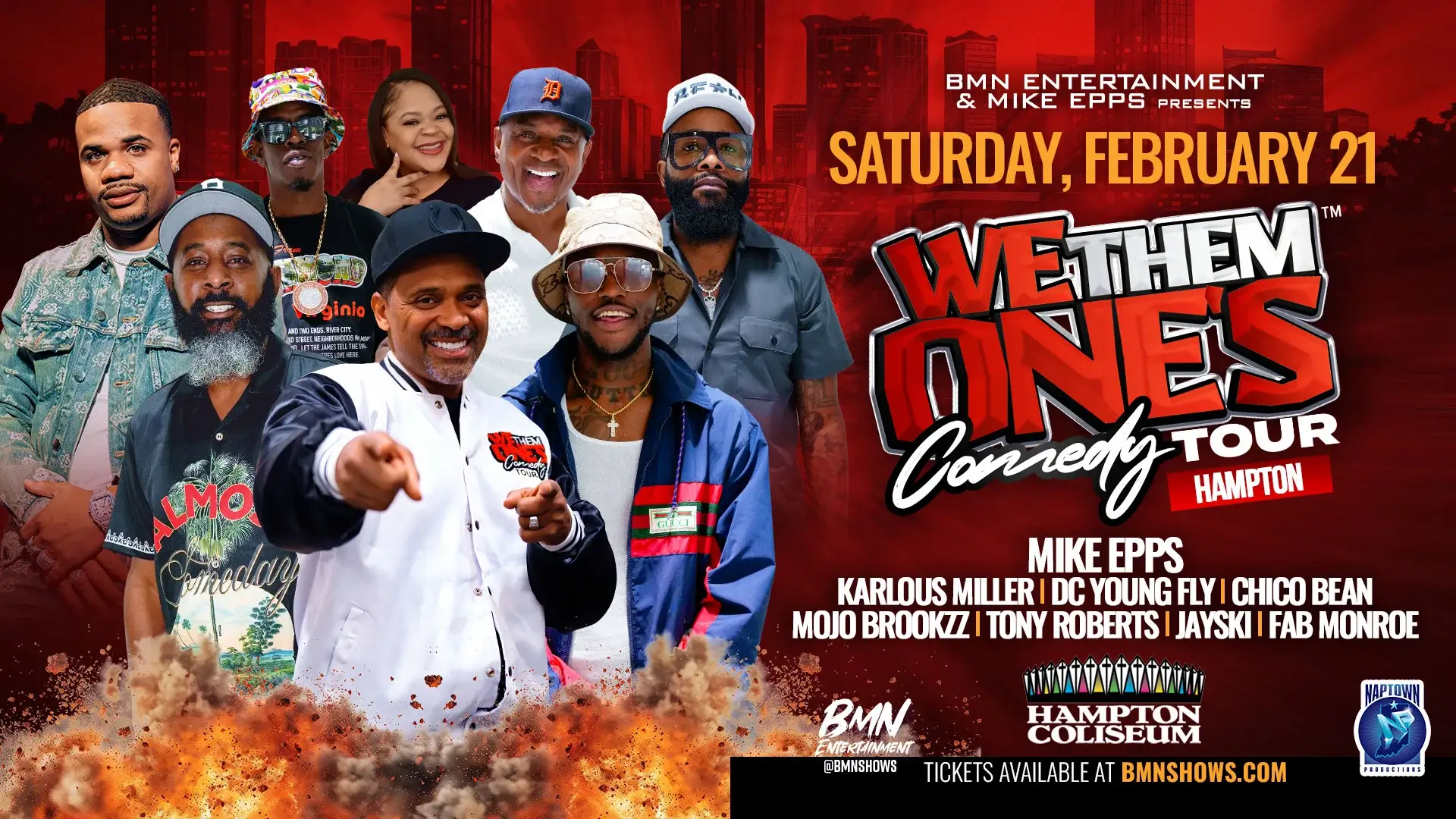 We Them Ones Comedy Tour on February 21, 2026 at the Hampton Coliseum