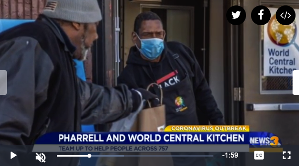 Hampton restaurants partner with Pharrell and World Central Kitchen to help feed the community
