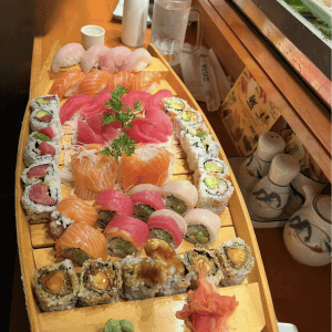 sushi boat at Musasi Japanese Restaurant in Hampton, VA